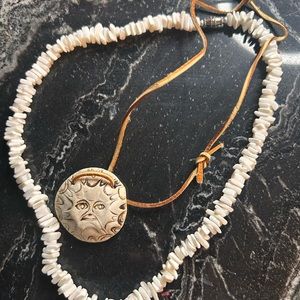 Puka Shell& Sun God Ceramic Unisex Necklaces New